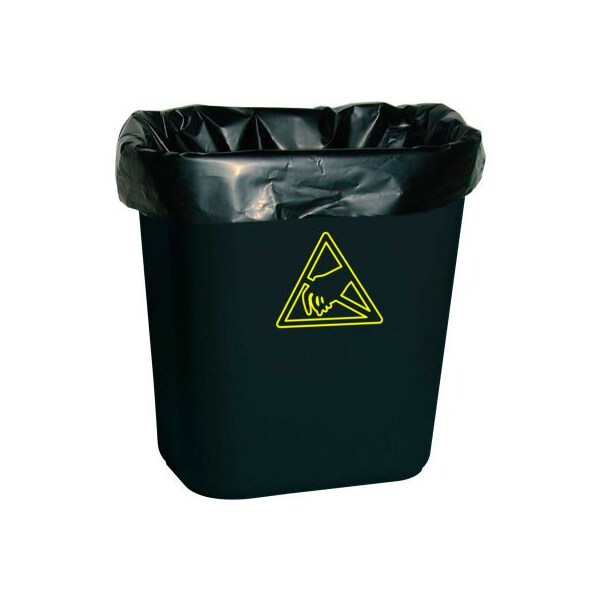 Conductive Trash Liners Black, 7-10 Gal